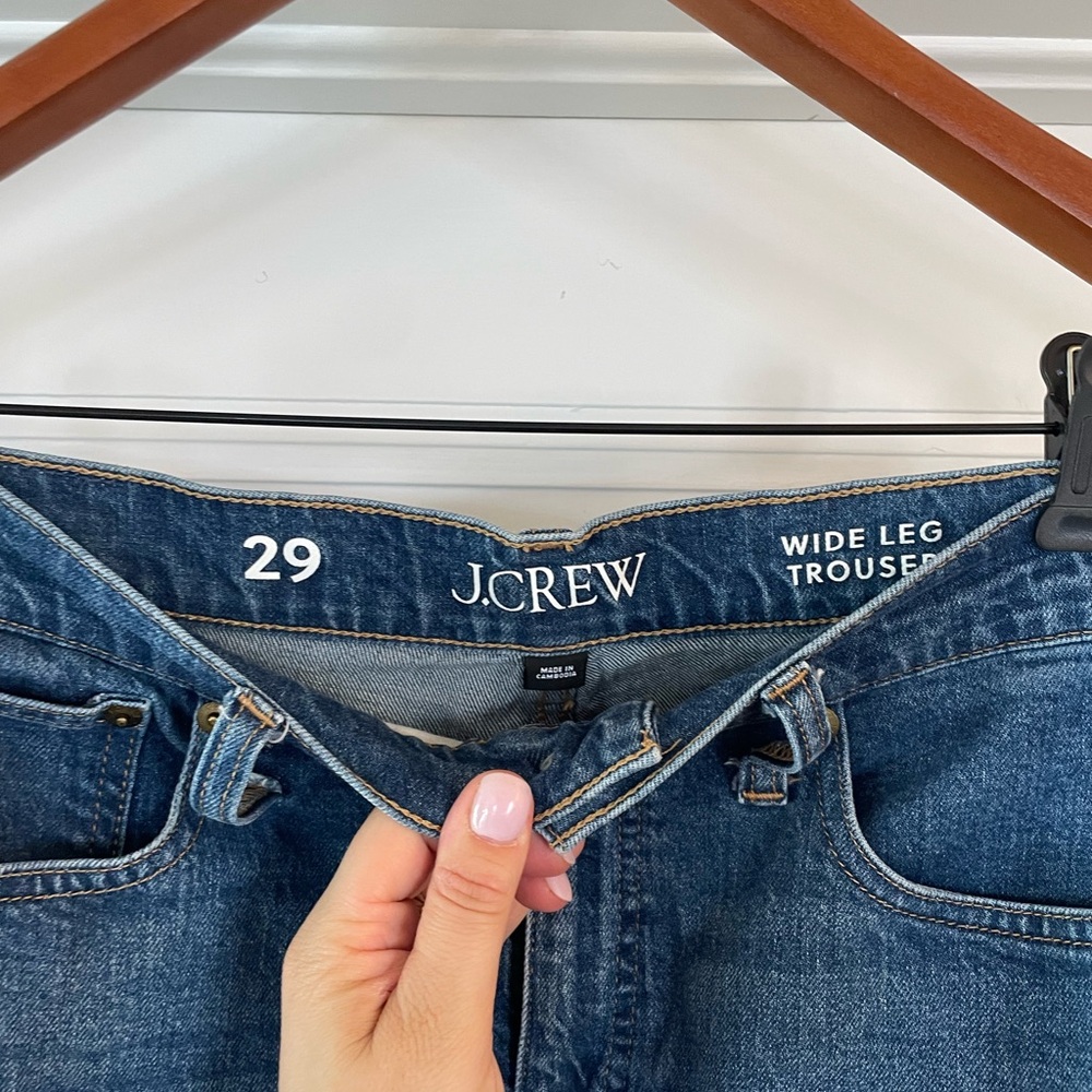 EUC J. Crew Wide-Leg Trouser Jeans Sz 29 - Picture 3 of 9
